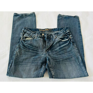 Machine Womens Straight Jeans Blue Mid Rise 5 Pocket Size 32 Skinny Minimalism